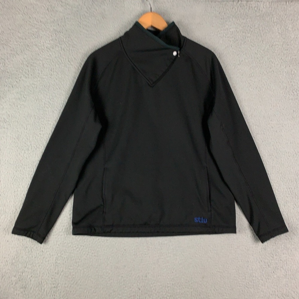 Stio Kita Fleece Pullover Women's‎ XL Black Wind Resistant Mock Neck Cozy Jacket